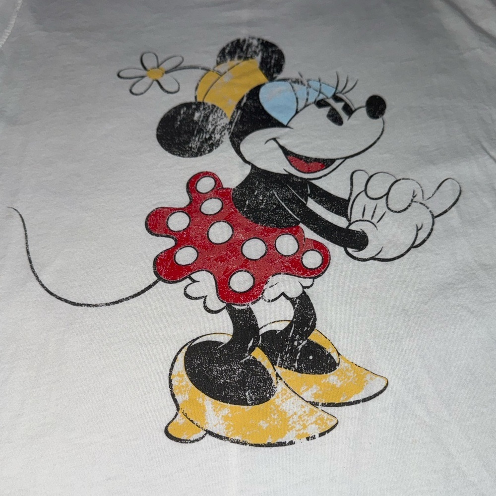 Charming White Minnie Mouse Short Sleeve Tee